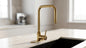 Unlacquered Solid Brass Kitchen Faucet, Gooseneck with Base — Vintage Bridge Tap, Bar/Prep Sink