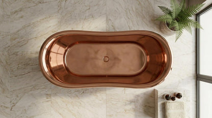 Copper Bathtub Freestanding Tub, Vintage Bathroom Soaking Tub, Rustic Clawfoot Style, Luxury Copper Bath