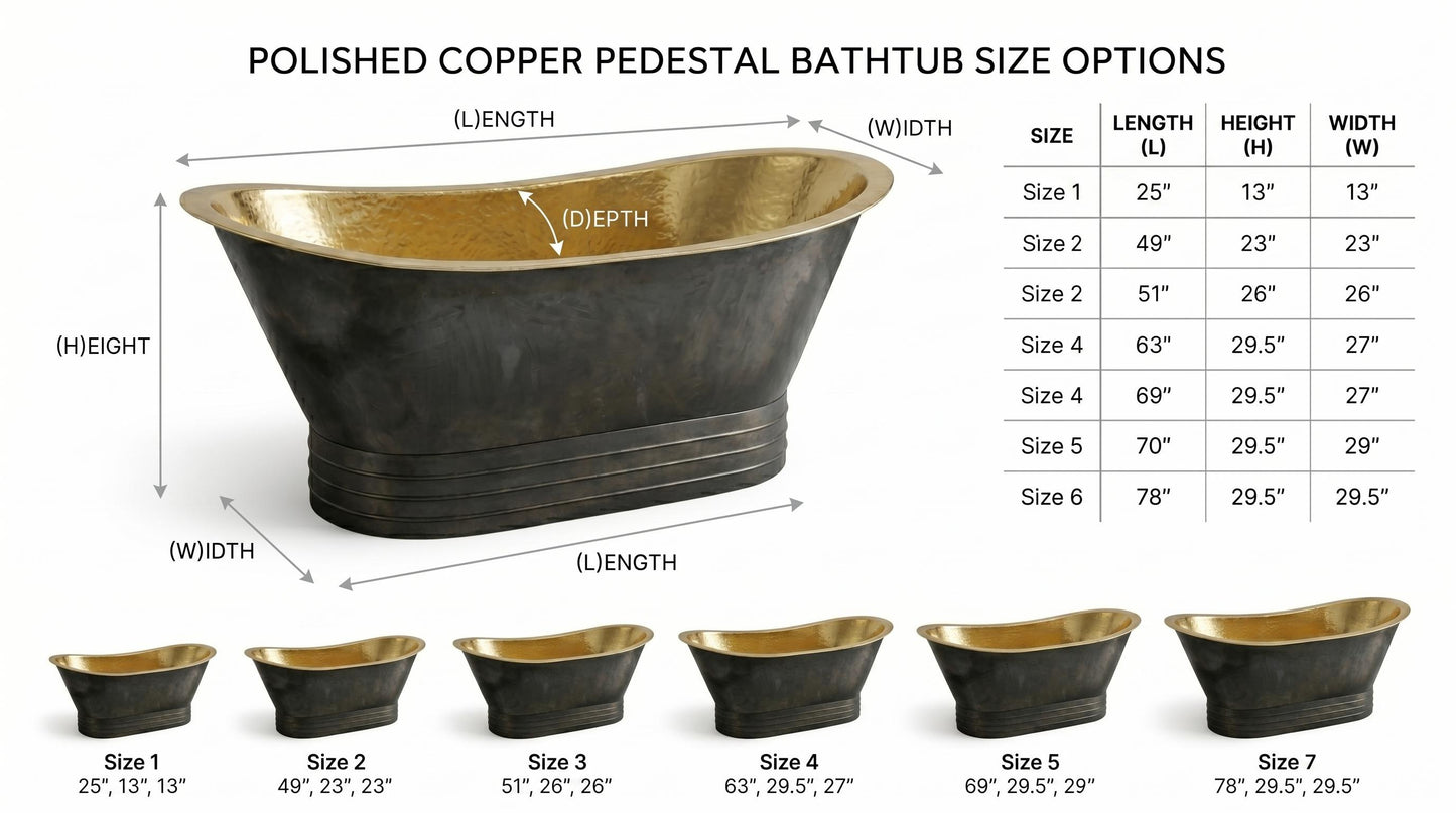 Black Copper Bathtub Freestanding Tub, Hammered Copper Soaking Bath, Luxury Vintage Bathroom, Handmade Morocco Tub