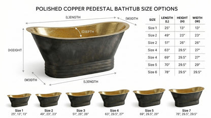 Black Copper Bathtub Freestanding Tub, Hammered Copper Soaking Bath, Luxury Vintage Bathroom, Handmade Morocco Tub