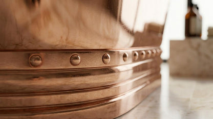 Copper Bathtub Freestanding Tub, Vintage Bathroom Soaking Tub, Rustic Clawfoot Style, Luxury Copper Bath