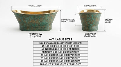 Handmade Copper Bathtub – Hammered Freestanding Soaking Tub, Vintage Patina Bath, Luxury Artisan Metal Bathtub