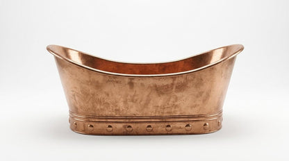 Handcrafted Solid Copper Bathtub Freestanding Soaking Tub | Hammered Vintage Rustic Moroccan Luxury Artisan Bath | Spa Bathroom Centerpiece