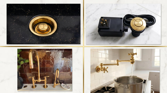 Complete Brass Kitchen Hardware Set | Faucet, Sprayer, Pot Filler, Air Switch & disposal flange
