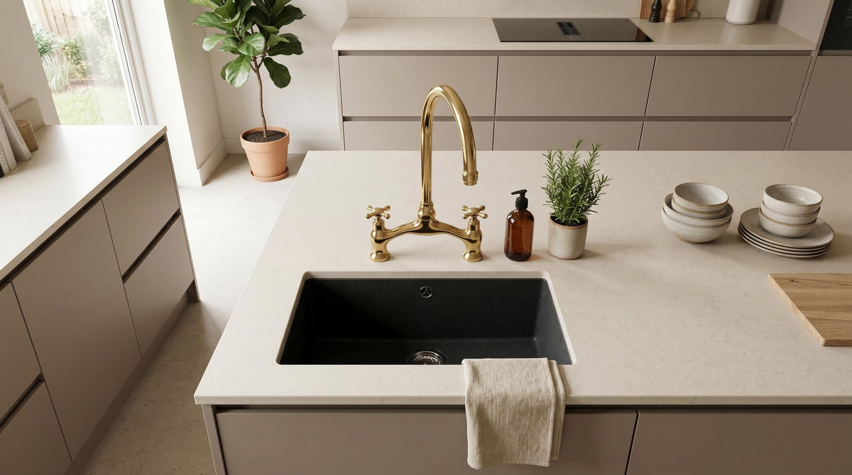 Unlacquered Brass Kitchen Faucet, Solid Brass, Vintage, Bridge Faucet, Morocco Handmade Faucet