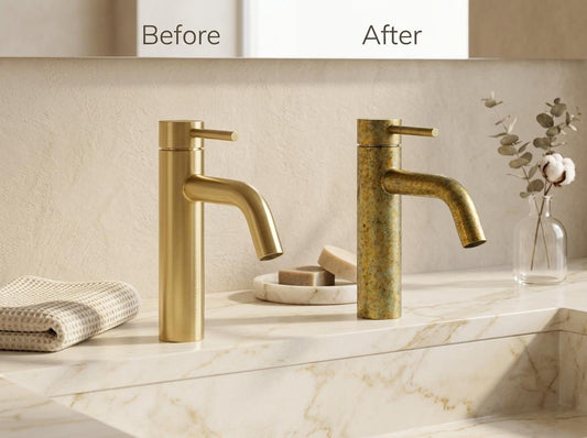 Unlacquered Brass Bathroom Faucet – Single-Hole Vanity Sink Tap, Vintage Modern, Basin Mixer Alternative, Moroccan Handmade Faucet