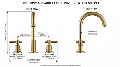 Complete Brass Bathroom Hardware Set | 2 Bathroom Faucet, Shower System, Deck-Mount Tub Filler
