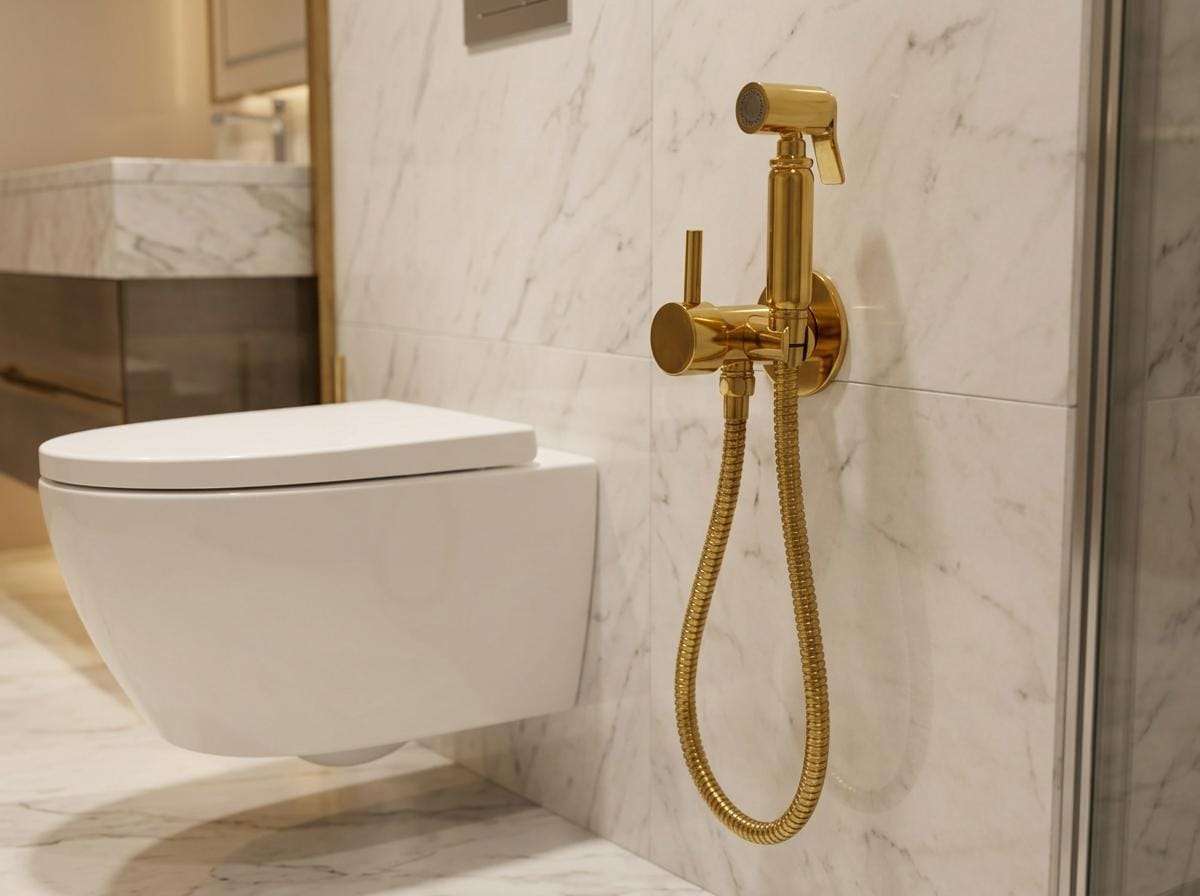 Unlacquered Brass Handheld Bidet Sprayer, Hot & Cold Vintage Shattaf | Antique Toilet Spray | Morocco Handmade Bidet