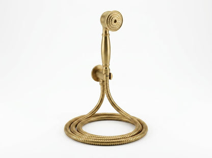 Antique Brass Handheld Shower Set | Single Handle Valve Kit | Vintage Brass Shower Head Wall Mount | Custom Moroccan Luxury Bathroom