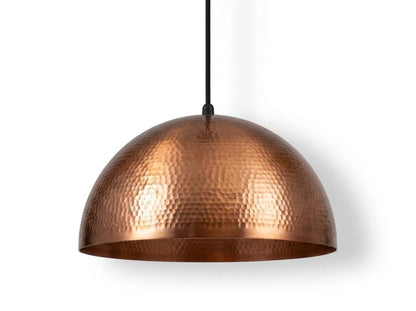 Handmade Hammered Copper Dome Pendant Light | Rustic Kitchen Island Ceiling Lamp | Bohemian Farmhouse Moroccan Artisan Hanging Light Fixture