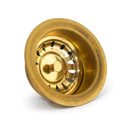 Unlacquered Brass Sink Drain Flange | 3.5 Inch Kitchen Disposal Basket Strainer | Farmhouse Brass Drain Stopper Replacement