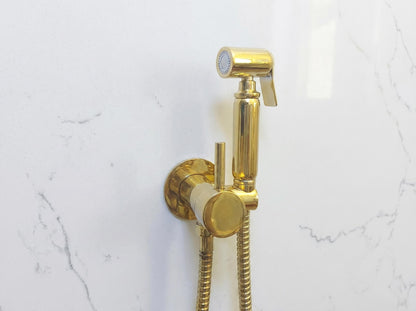 Unlacquered Brass Handheld Bidet Sprayer, Hot & Cold Vintage Shattaf | Antique Toilet Spray | Morocco Handmade Bidet