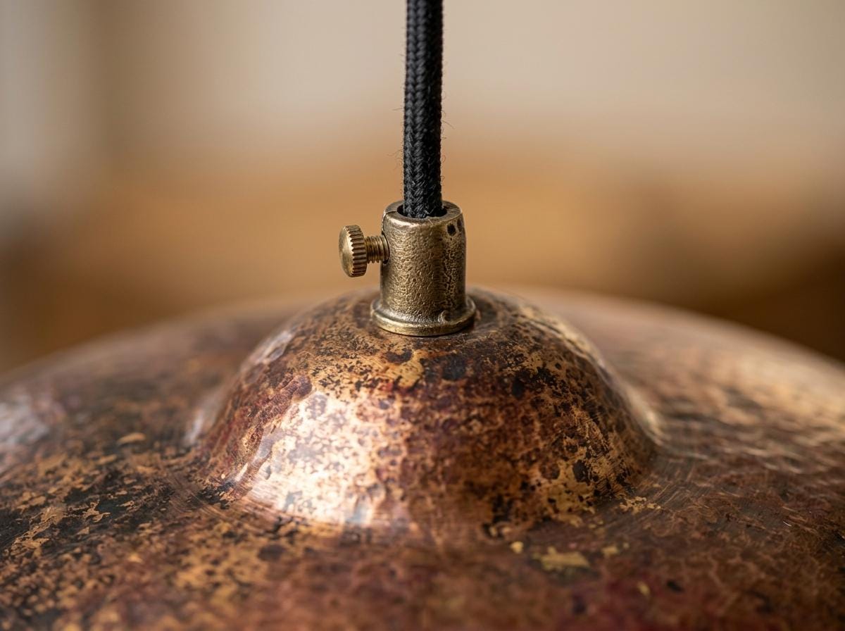 Handmade Aged Patina Copper Pendant Light Rustic Dome | Industrial Kitchen Island Ceiling Lamp | Bohemian Farmhouse Moroccan Artisan Light