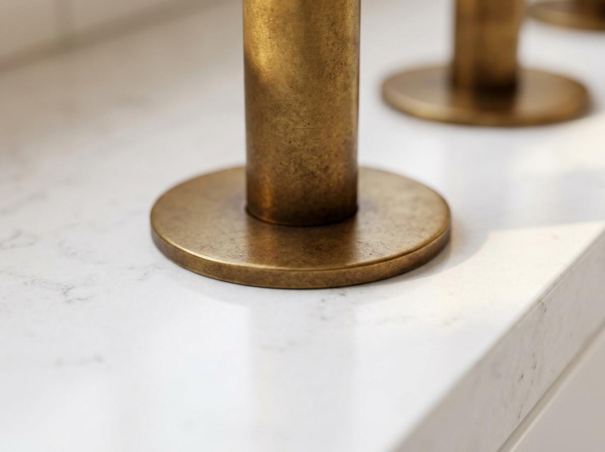 Unlacquered Brass 3 Hole Bridge Kitchen Faucet With Sprayer | Antique Farmhouse Lever Handle Tap | Vintage Living Patina Moroccan Artisan