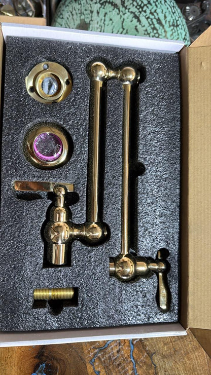 Unlacquered Brass Pot Filler Faucet, Wall Mount, Vintage Kitchen Tap, Stove Pot Filler, Morocco Handmade Pot Filler
