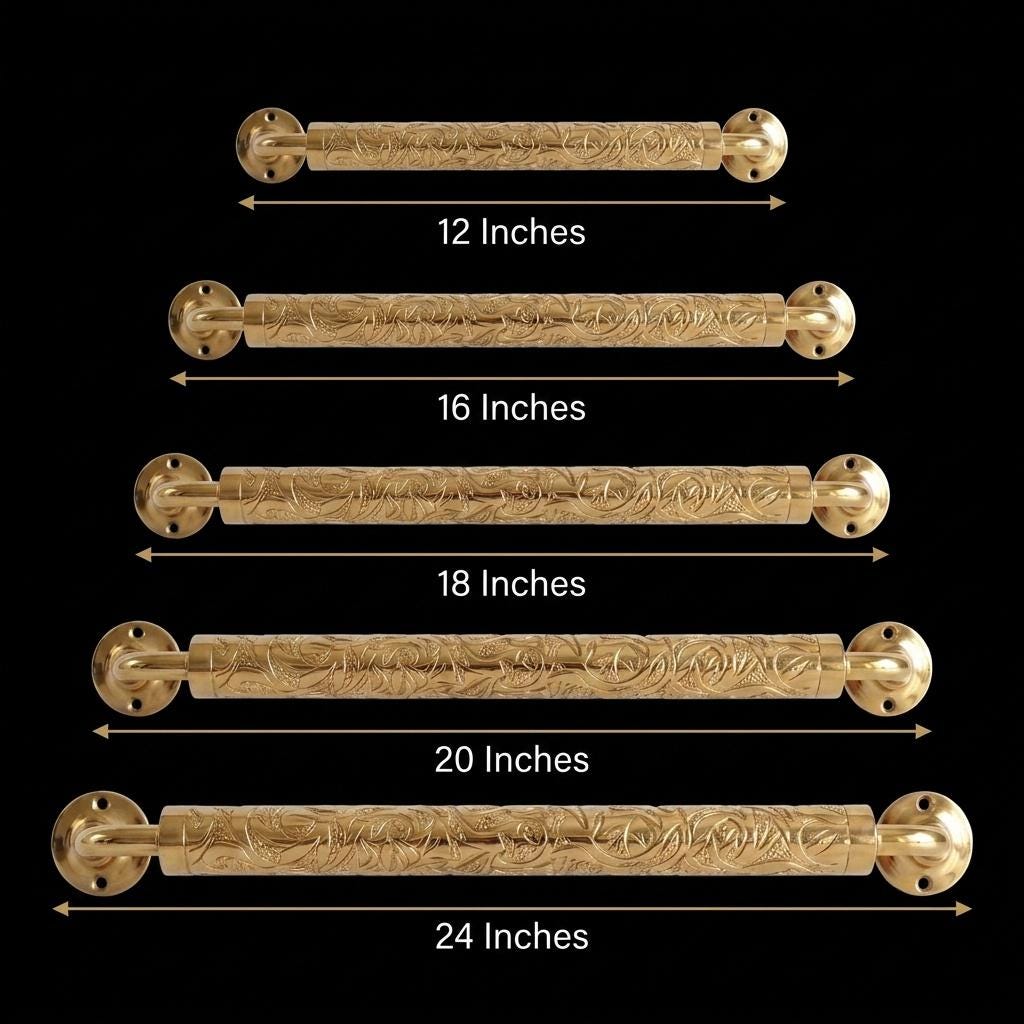 Engraved Brass Towel Bar | Arabesque Floral Wall Mount | Moroccan Handmade Gold Bathroom Hardware Luxury Vintage Boho Towel Holder