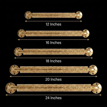 Engraved Brass Towel Bar | Arabesque Floral Wall Mount | Moroccan Handmade Gold Bathroom Hardware Luxury Vintage Boho Towel Holder